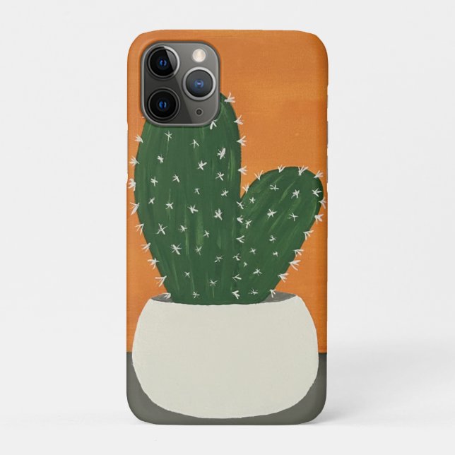 Capa Para iPhone 11 Pro Laranja e Cinza Acrílico Potente (Verso)