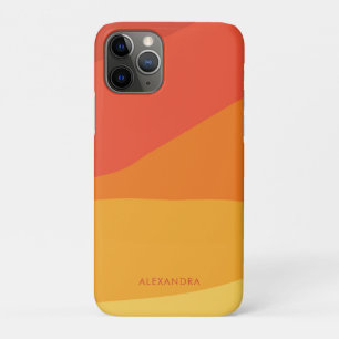Capa Para iPhone 11 Pro Laranjas Coloridas Geométricas Retro Sunny Stripe