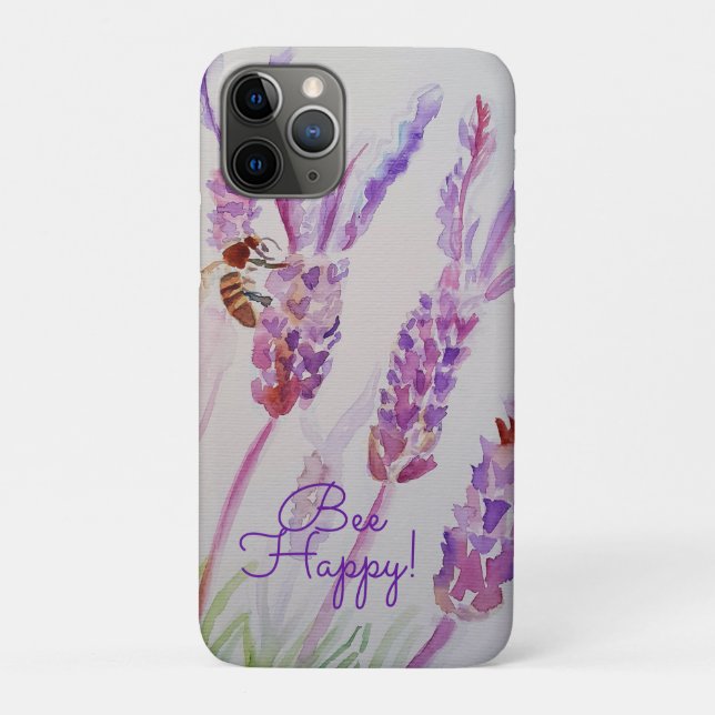 Capa Para iPhone 11 Pro Lavanda Bebê Feliz Flor Aquarela (Verso)