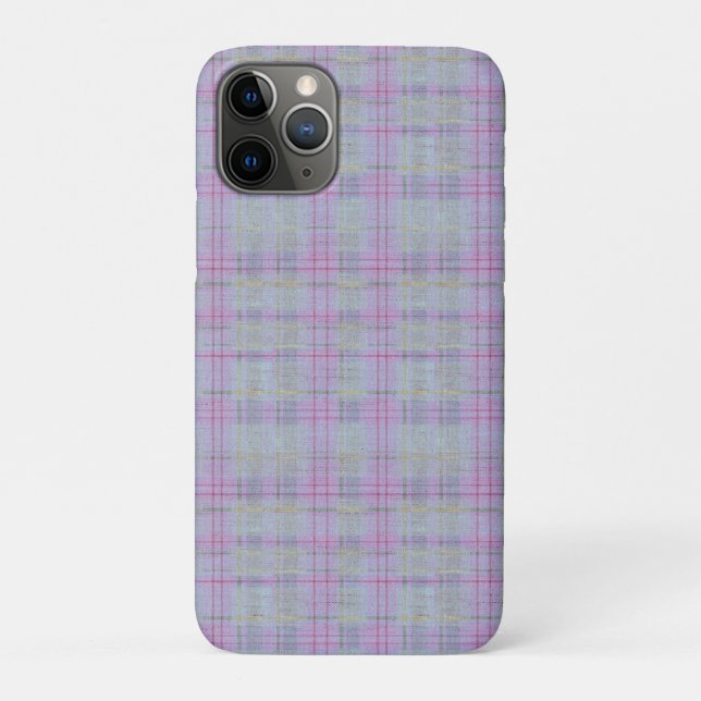 Capa Para iPhone 11 Pro Lavender Plaid Harmony  (Verso)