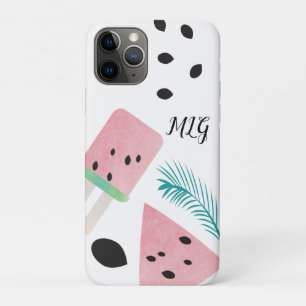 Capa Para iPhone 11 Pro Leaf tropical e Sementes de Melancia de Verão