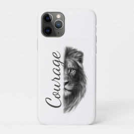 Capa Para iPhone 11 Pro Leão Artístico Coragem Minimalista-
