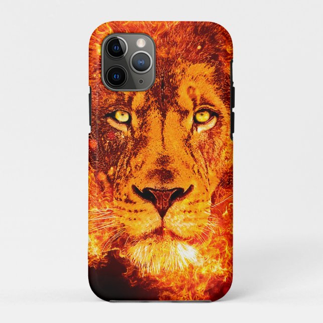 Capa Para iPhone 11 Pro Leão de Luas Negras Vermelhas de Judah (Verso)