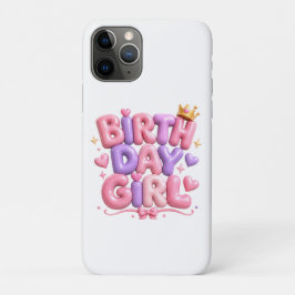 Capa Para iPhone 11 Pro Letras de Balão de Menina de Aniversário PNG | Ros