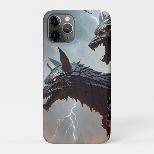 Capa Para iPhone 11 Pro Lightning Cyborg Wolves (Verso)