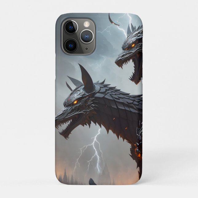 Capa Para iPhone 11 Pro Lightning Cyborg Wolves (Verso)