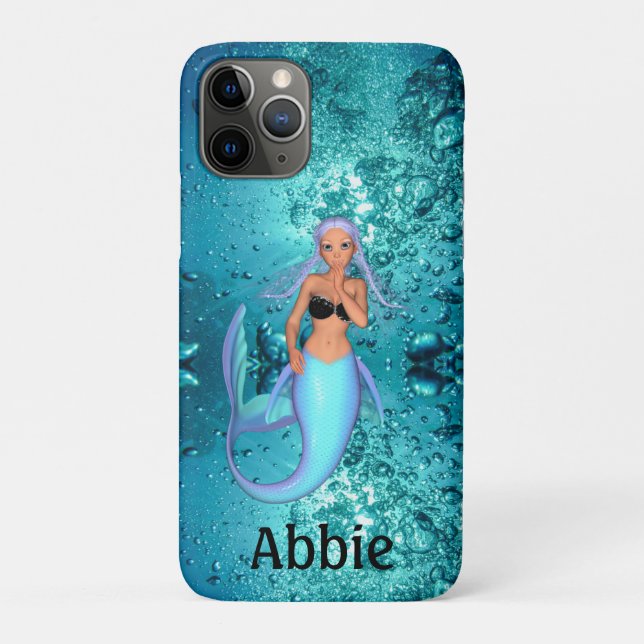 Capa Para iPhone 11 Pro Linda Sereia Sob Água Personalizada (Verso)