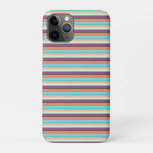Capa Para iPhone 11 Pro Listras azuis marrons fofas