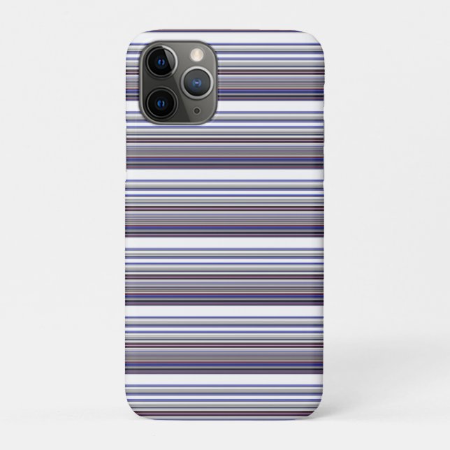 Capa Para iPhone 11 Pro Listras cinza azul modernas fofas (Verso)