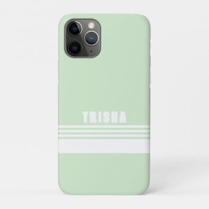 Capa Para iPhone 11 Pro Listras clássicas modernas preppy verde lima