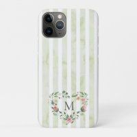 listras de aquarelas monograma de wreath floral