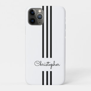 Capa Para iPhone 11 Pro Listras de corrida modernas e elegantes monogramad