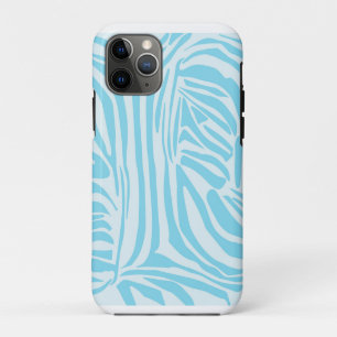 Capa Para iPhone 11 Pro Listras de Zebra Azuis e Brancas em Negrito