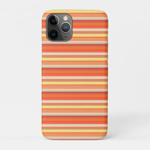 Capa Para iPhone 11 Pro Listras laranja vermelhas fofas