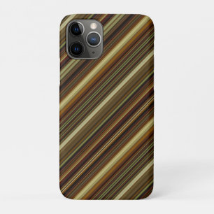 Capa Para iPhone 11 Pro Listras Marrom Verde e Dourado