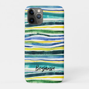 Capa Para iPhone 11 Pro Listras pintadas de aquarelas frescas