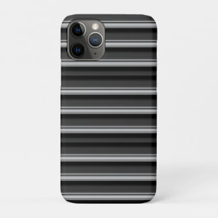 Capa Para iPhone 11 Pro Listras pretas e cinzas fofas