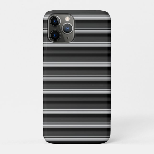 Capa Para iPhone 11 Pro Listras pretas e cinzas fofas (Verso)