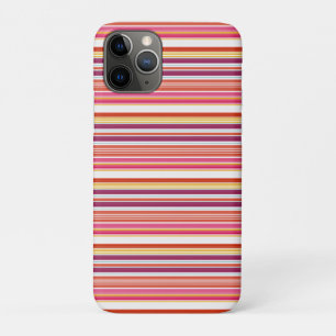 Capa Para iPhone 11 Pro Listras rosa marrom fofas