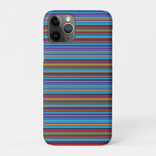 Capa Para iPhone 11 Pro Listras roxas azuis fofas