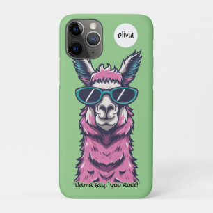 Capa Para iPhone 11 Pro Llama diz que você é Rock   pose Quirky em óculos 