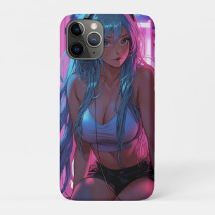 Capa Para iPhone 11 Pro Lofi Gamer Girl Estética de animação de calha