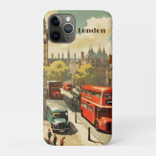 Capa Para iPhone 11 Pro Londres Vintage Big Ben Texto Personalizado