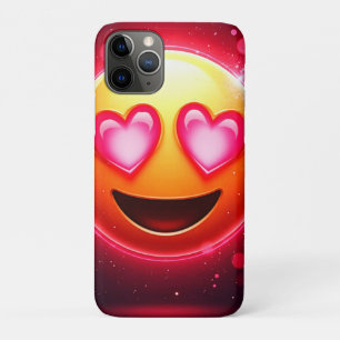 Capa Para iPhone 11 Pro Love Struck Emoji Hearts Glow