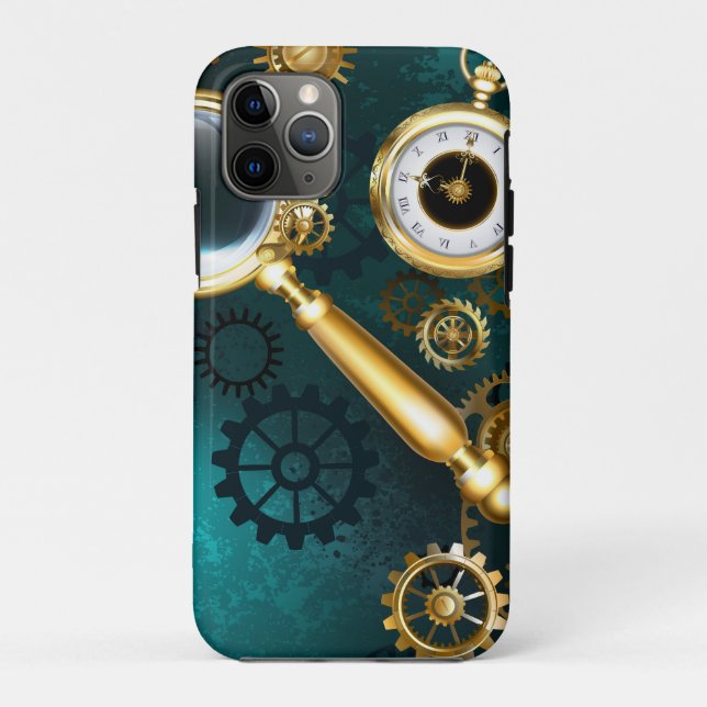 Capa Para iPhone 11 Pro Lupa no estilo Steampunk (Verso)