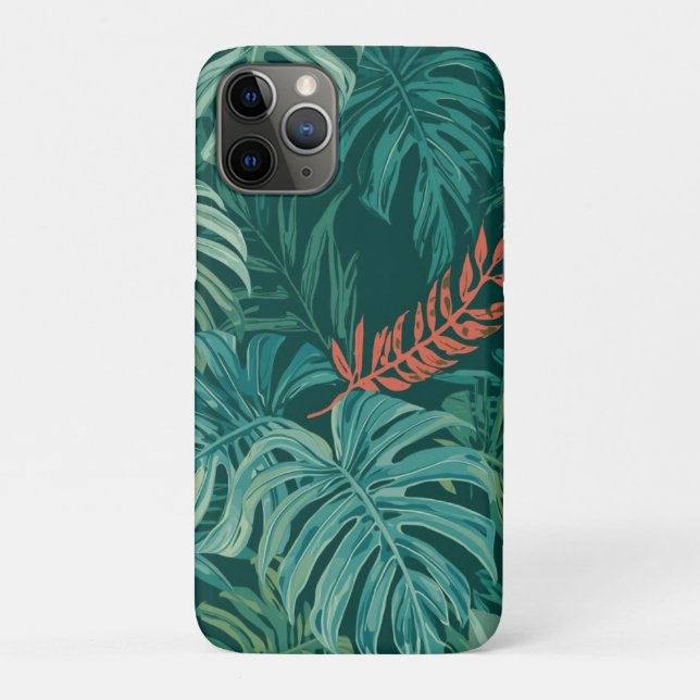 Capa Para iPhone 11 Pro Lush Emerald Jungle Print (Verso)
