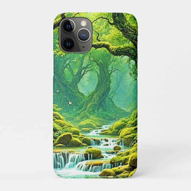 Capa Para iPhone 11 Pro Lush Jungle Waterfall Bliss (Verso)