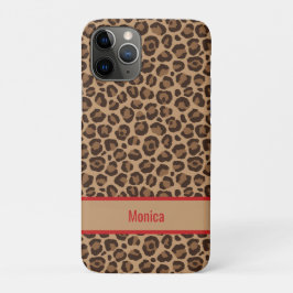 Capa Para iPhone 11 Pro Luxury Red with Leopard Print iphone case