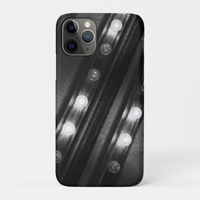 Capa Para iPhone 11 Pro Luzes de brilho preto e branco (Verso)