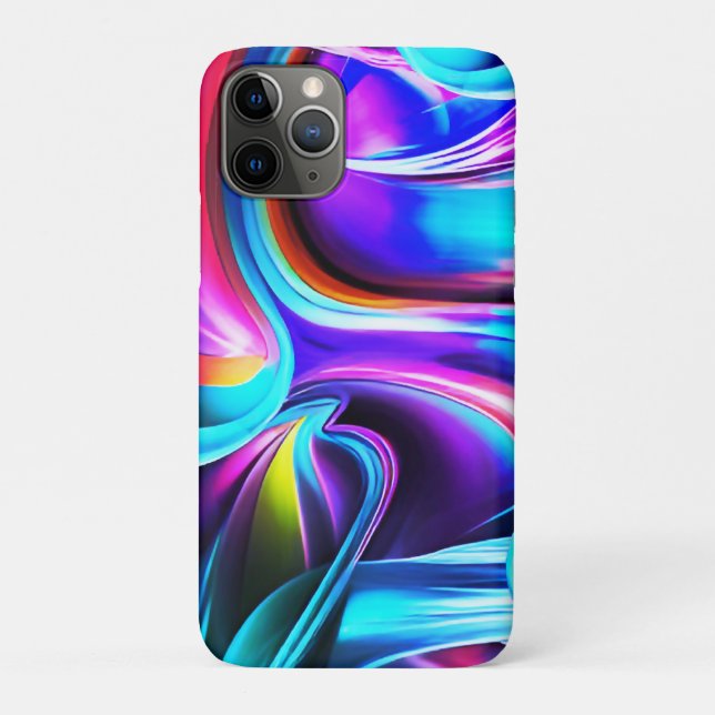 Capa Para iPhone 11 Pro Luzes Neon Dançantes- azul (Verso)