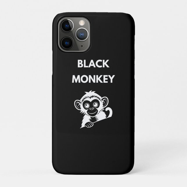 Capa Para iPhone 11 Pro Macaco Preto Fofo (Verso)