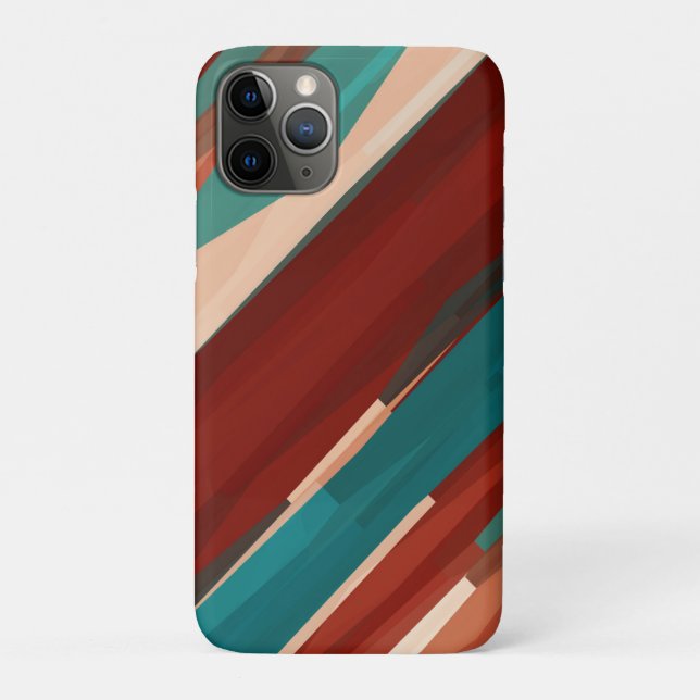 Capa Para iPhone 11 Pro Madeira e Turquesa (Verso)