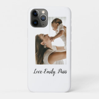 Capa Para iPhone 11 Pro mãe pai foto nome família feriado presentes pare