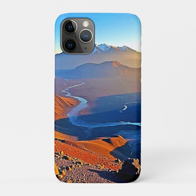 Capa Para iPhone 11 Pro Majestic Mountain Valley Flow Design (Verso)