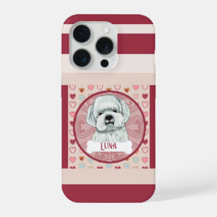 Capa para iPhone 11 Pro Maltês + nome Valentine He