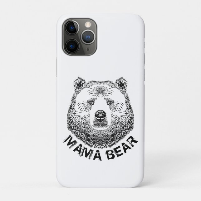 Capa Para iPhone 11 Pro Mama Urso, Ilustração Desenhada À Mão (Verso)