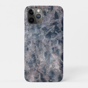 Capa Para iPhone 11 Pro Mancha Abstrata de Aquarela Rosa Azul e Corado