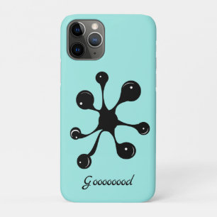 Capa Para iPhone 11 Pro Manchas modernas de gosma preta abstrata em azul c