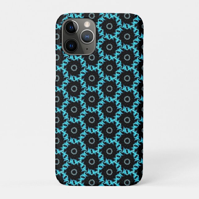Capa Para iPhone 11 Pro Mandala Azul Elétrica (Verso)
