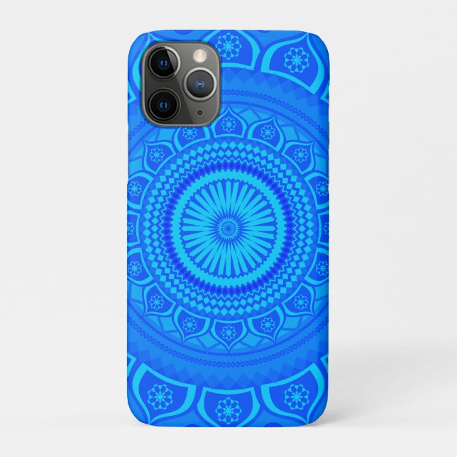Capa Para iPhone 11 Pro mandala indiano Azul (Verso)