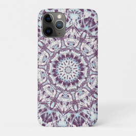Capa Para iPhone 11 Pro Mandala Spiritual Kaleidoscope Blue Purple White.