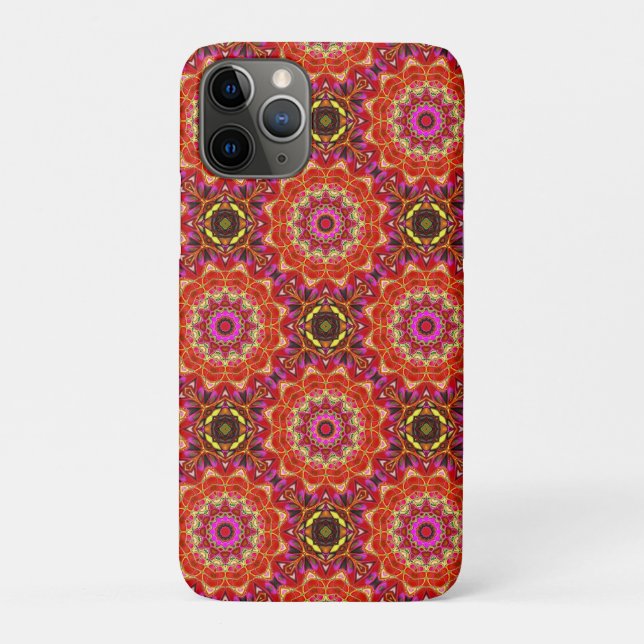 Capa Para iPhone 11 Pro MANDALA Vermelho (Verso)