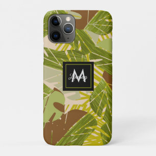 Capa Para iPhone 11 Pro Mão Desenhada Selva Verde Folha Castanha