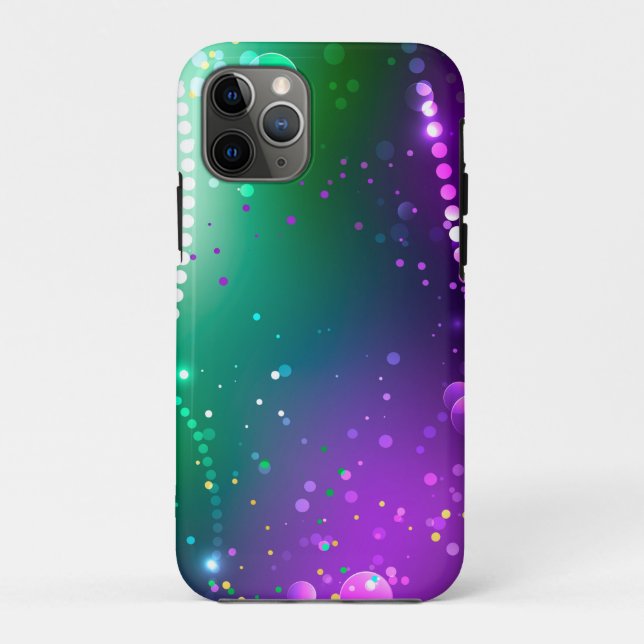 Capa Para iPhone 11 Pro Mardi Gras Festivo Purple Background (Verso)