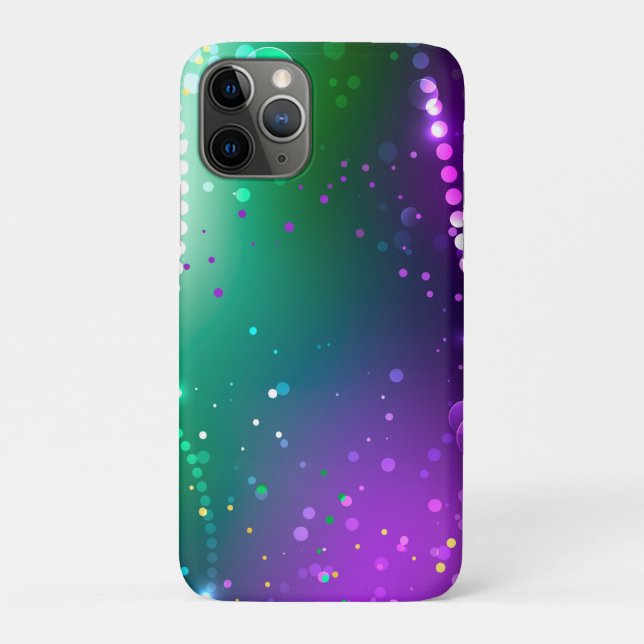 Capa Para iPhone 11 Pro Mardi Gras Festivo Purple Background (Verso)