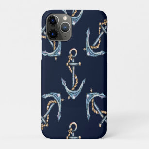 Capa Para iPhone 11 Pro Marinho de Âncoras de Água Azul